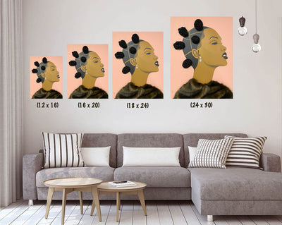 Bun Life- 2D Canvas Print (no Hair)